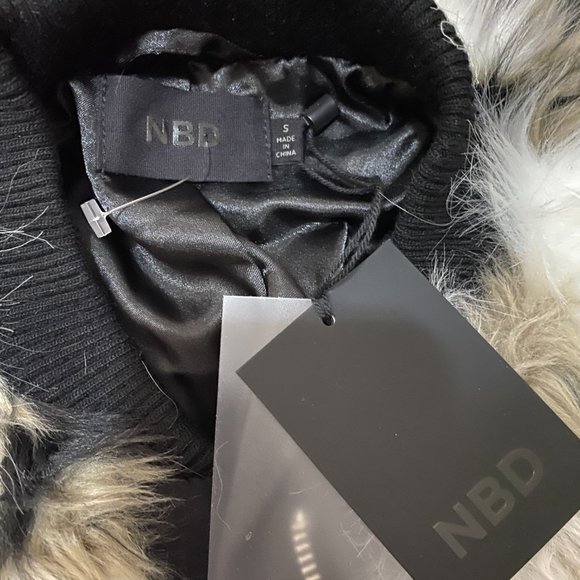 NBD Black and White Bomber Jacket - Picture 6 of 10